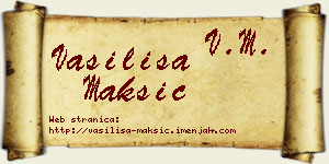 Vasilisa Maksić vizit kartica